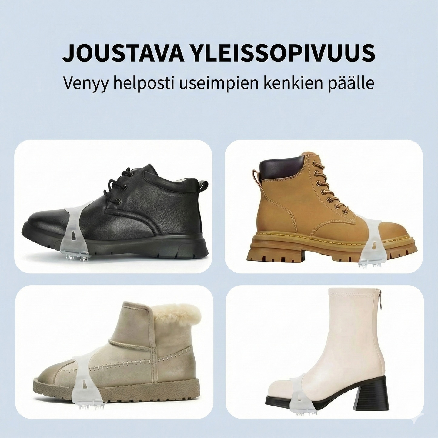 Yleismalliset 5-piikkiset jäänastat kenkiin ja saappaisiin