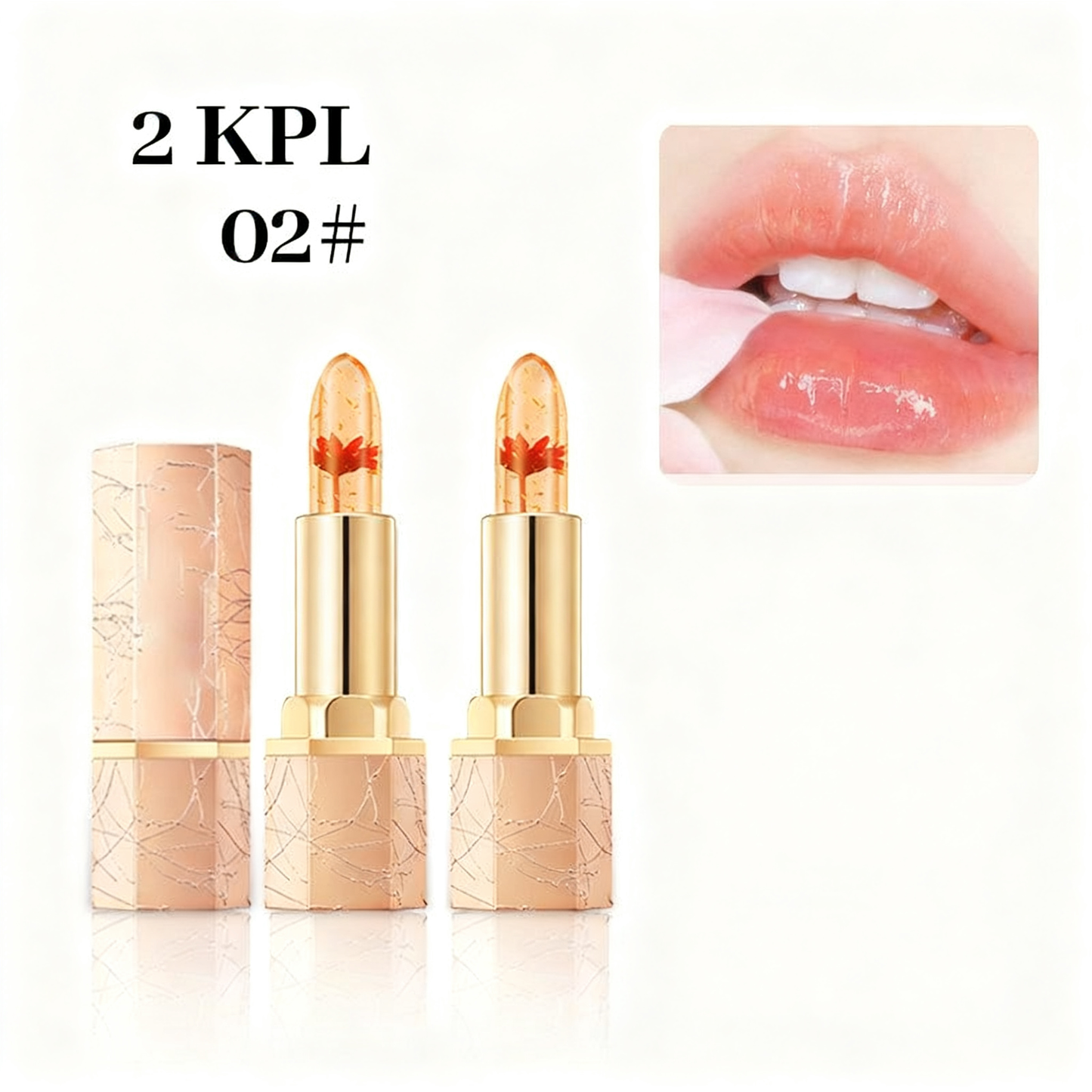 Kristallikukan lämpötilan väriä vaihtava hyytelöhuulipuna