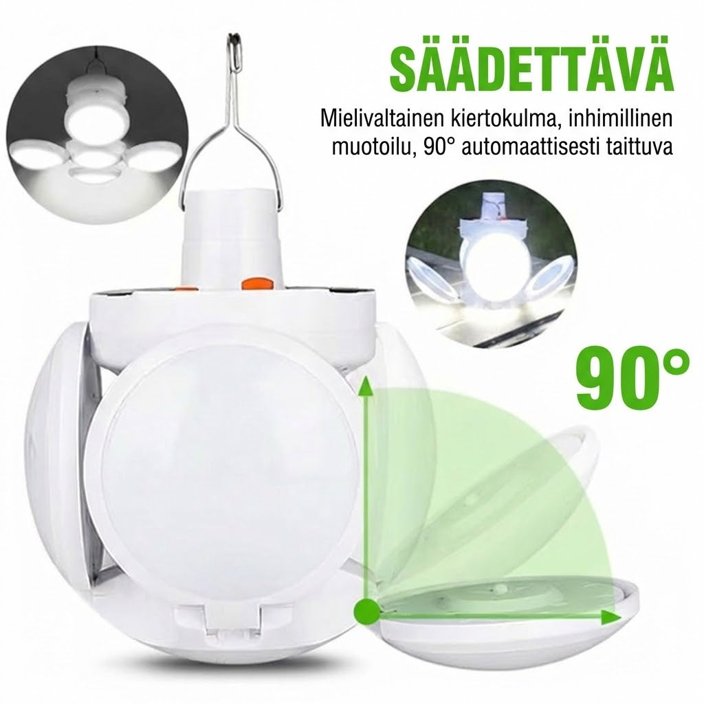 Monitoiminen taitettava aurinkokenno-jalkapallovalo