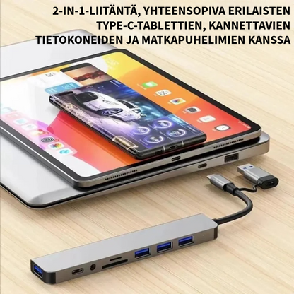 8-in-2 USB-hubi