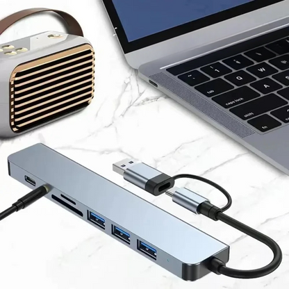 8-in-2 USB-hubi
