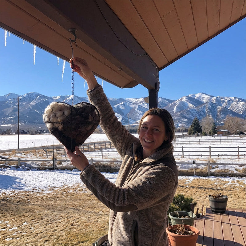 Lintujen pesäapu: koristeellinen sydämen muoto