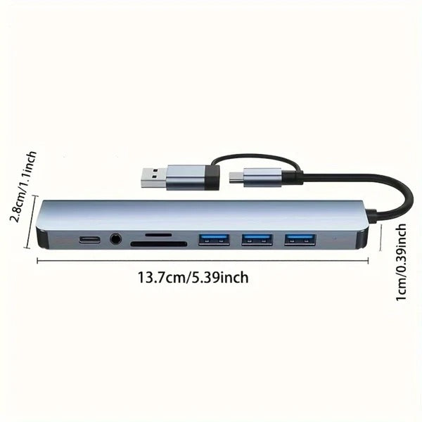 8-in-2 USB-hubi