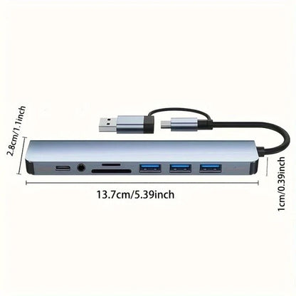 8-in-2 USB-hubi
