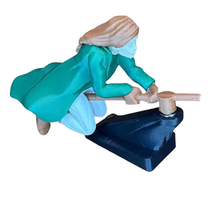 Maaginen luudanvarsikoriste auton kojelaudalle