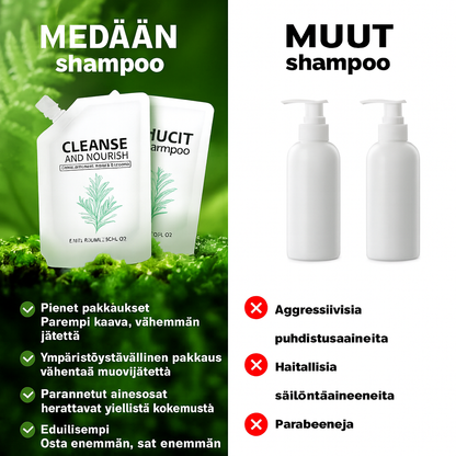Puhdasta raikkautta antava shampoo kiillon tehostamiseksi