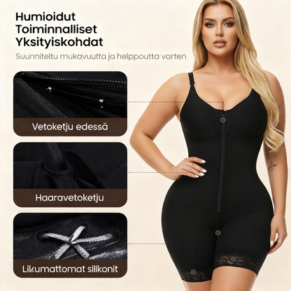 Vatsaa hallitseva pakaralihasten kohottaja vetoketjulla ja haaroilla, fajas colombianas