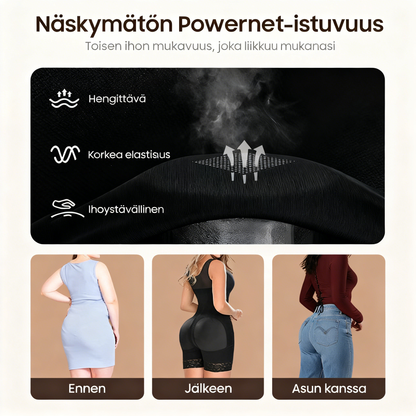 Vatsaa hallitseva pakaralihasten kohottaja vetoketjulla ja haaroilla, fajas colombianas