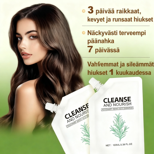 Puhdasta raikkautta antava shampoo kiillon tehostamiseksi