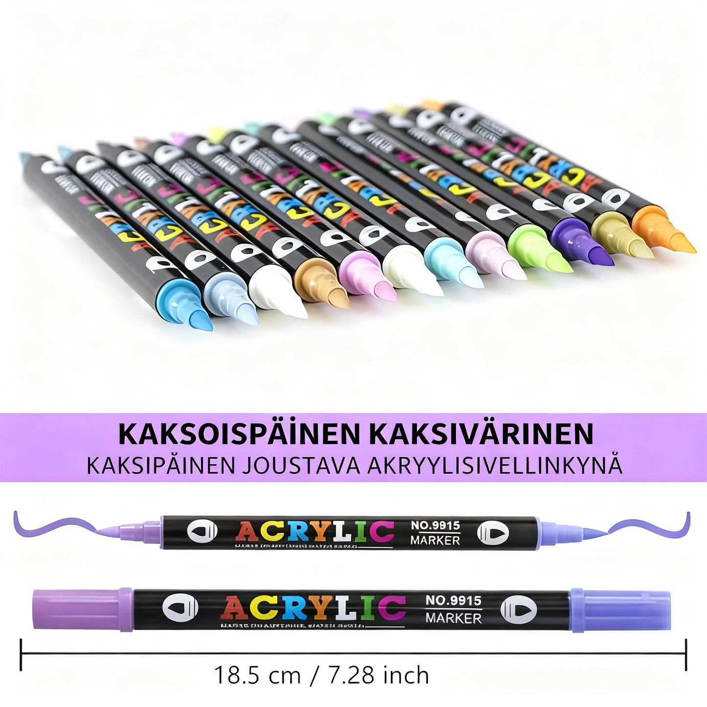 Kaksikärkinen akryylimaalitussi