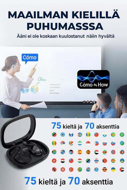 Tekoälyllä toimivat kielenkääntäjänappikuulokkeet (puhuu 75 kieltä reaaliajassa)