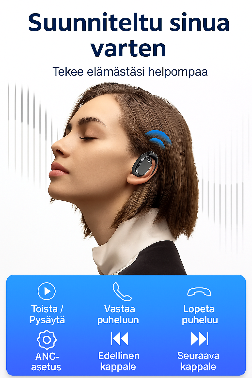 Tekoälyllä toimivat kielenkääntäjänappikuulokkeet (puhuu 75 kieltä reaaliajassa)