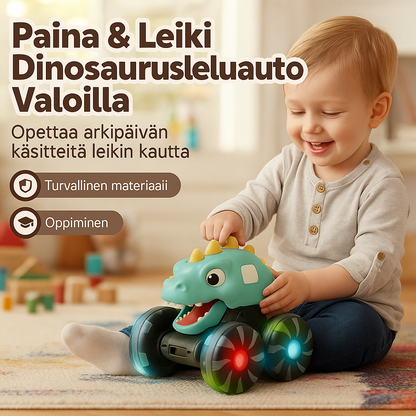 Paina ja mene -dinosaurusleluauto valoilla