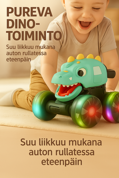 Paina ja mene -dinosaurusleluauto valoilla