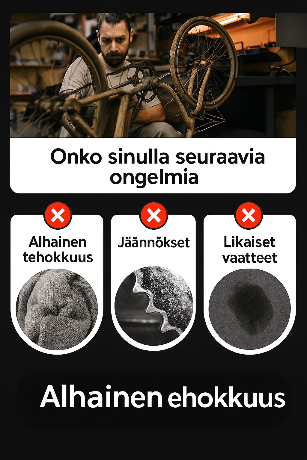 Polkupyörän ketjun puhdistusaine