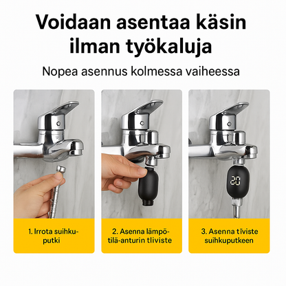 Älykäs suihkun lämpötilanäyttö
