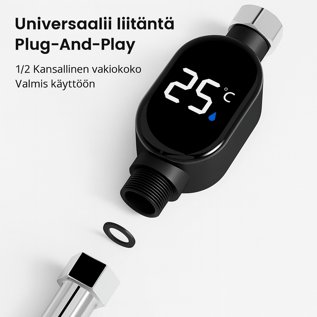 Älykäs suihkun lämpötilanäyttö