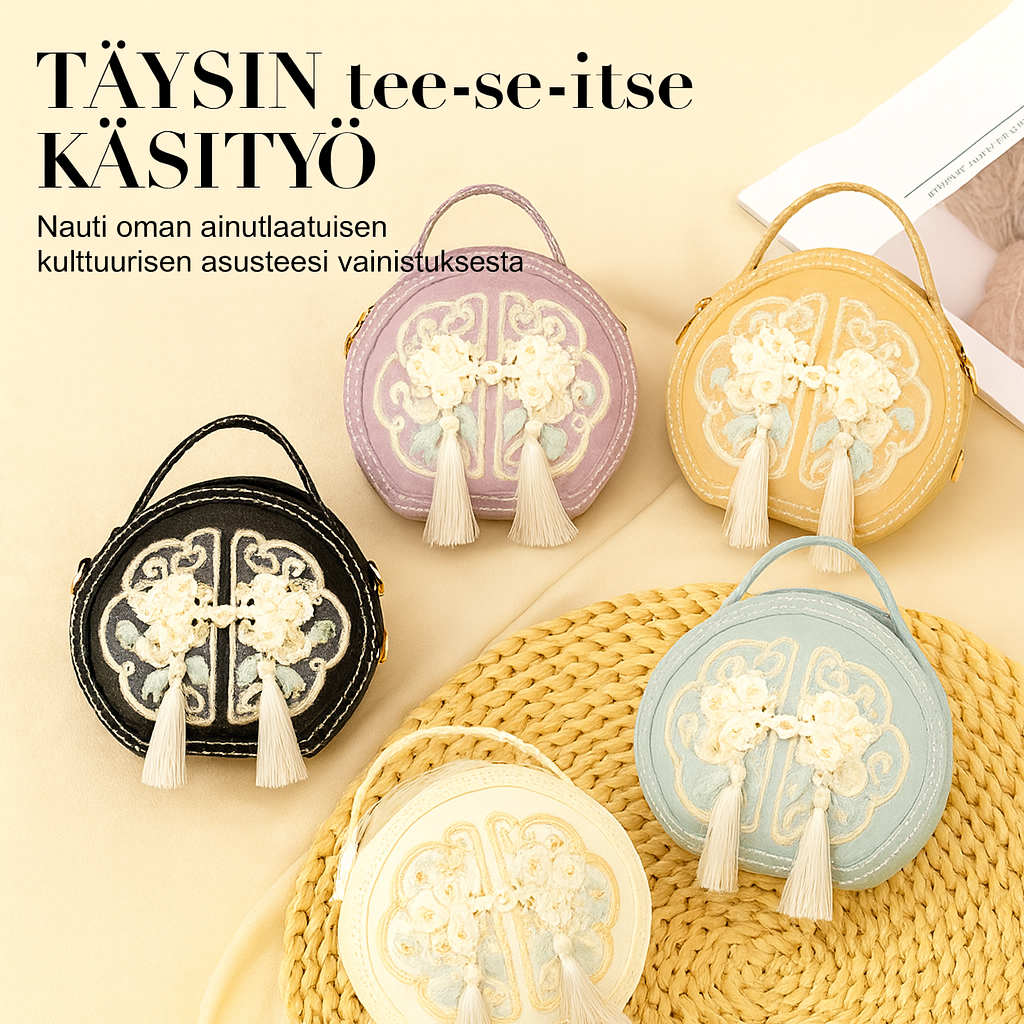 Luova tee-se-itse-olkalaukkusetti