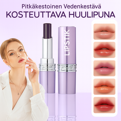 Pitkäkestoinen, vedenpitävä kosteuttava huulipuna