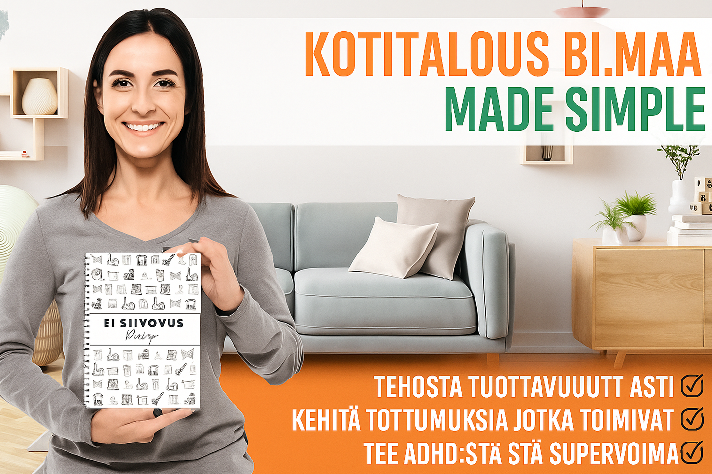 ADHD-siivous- ja organisointityökalupakki