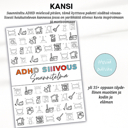 ADHD-siivous- ja organisointityökalupakki