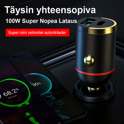 Kompakti 2-porttinen pikalaturi liikkeelläoloon