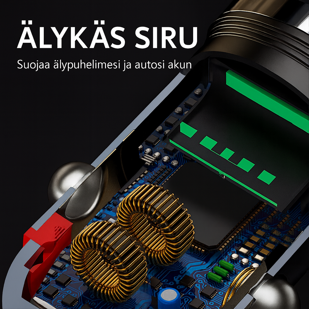 Kompakti 2-porttinen pikalaturi liikkeelläoloon