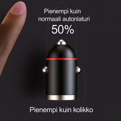 Kompakti 2-porttinen pikalaturi liikkeelläoloon