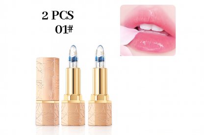 Kristallikukan lämpötilan väriä vaihtava hyytelöhuulipuna