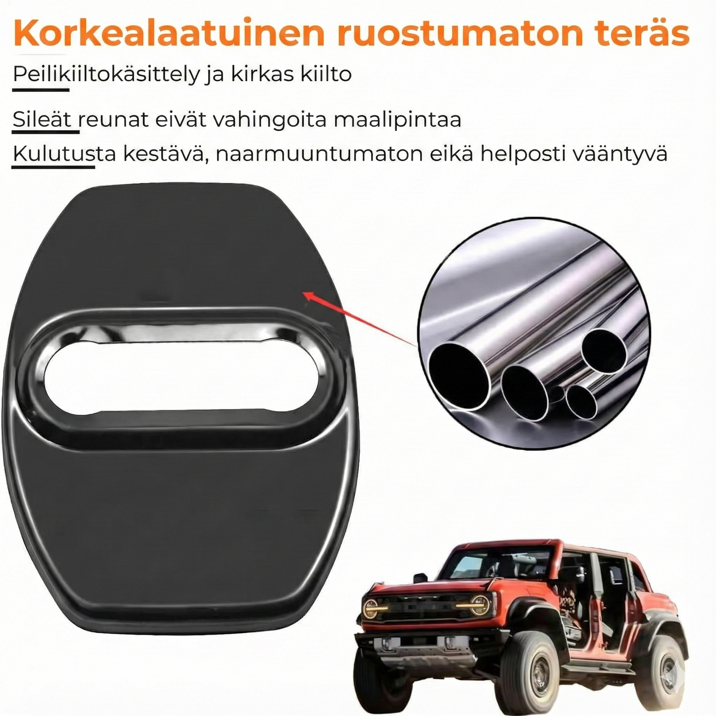 Auton oven salvan metalliset suojat (4 kpl)