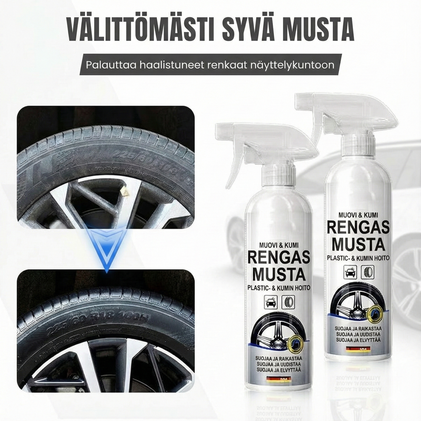 Muovin ja kumin entisöintisuihke