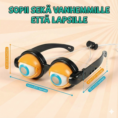 Hauskat lasit, joissa on silmäniskumekanismi