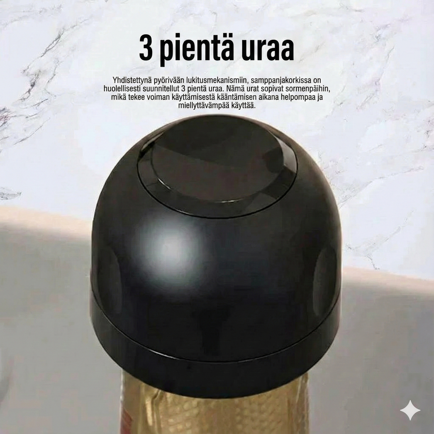 Silikonitiiviste viini-/samppanjapulloille