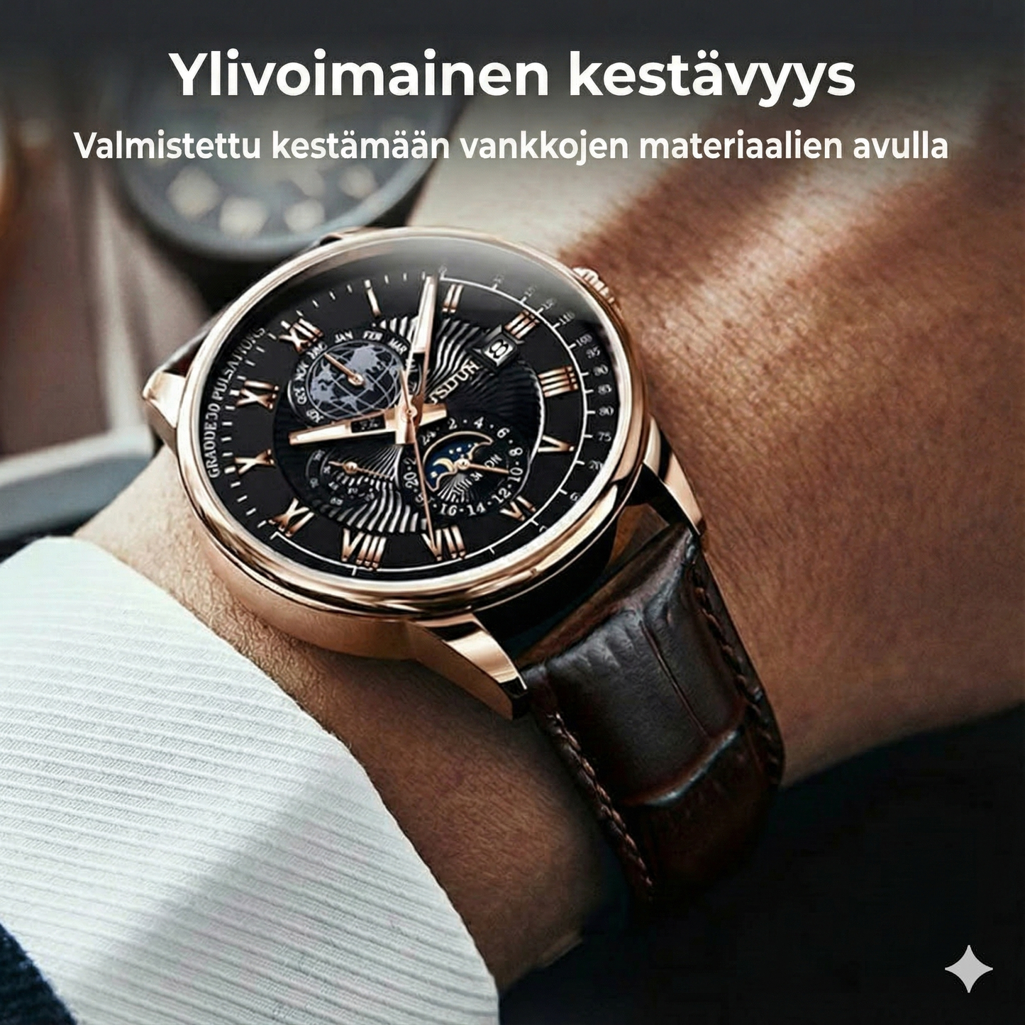 Klassinen ja tyylikäs kvartsikello miehille