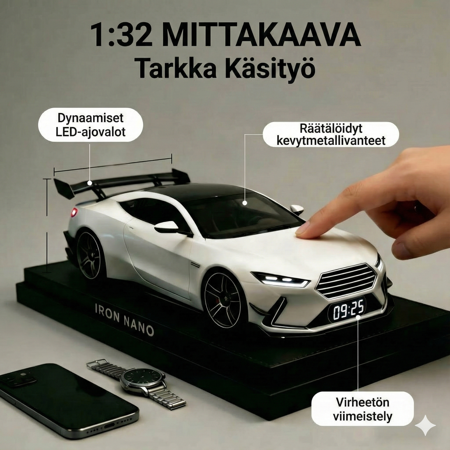 Hyperauton herätyskello – Realistiset ääni- ja valotehosteet