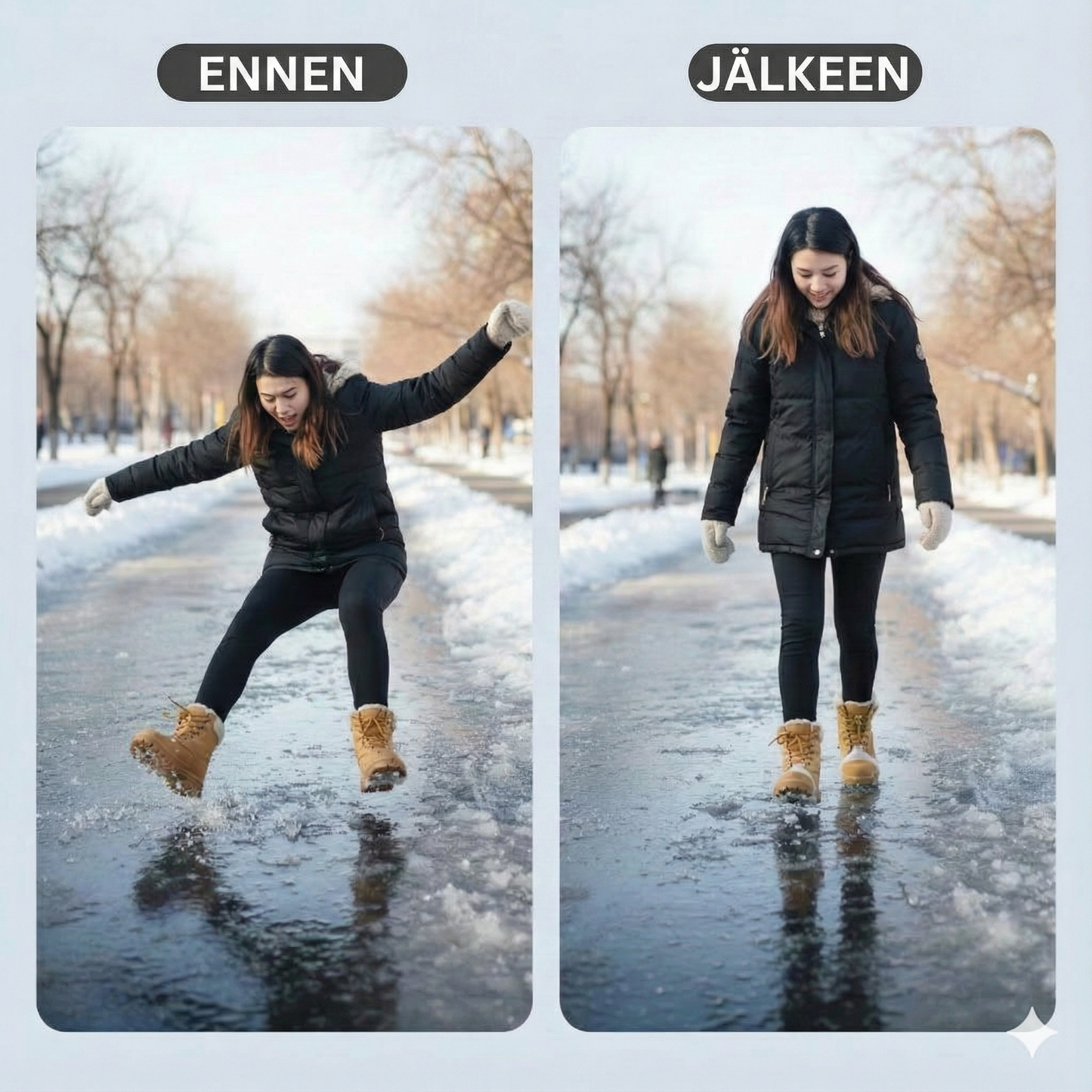 Yleismalliset 5-piikkiset jäänastat kenkiin ja saappaisiin