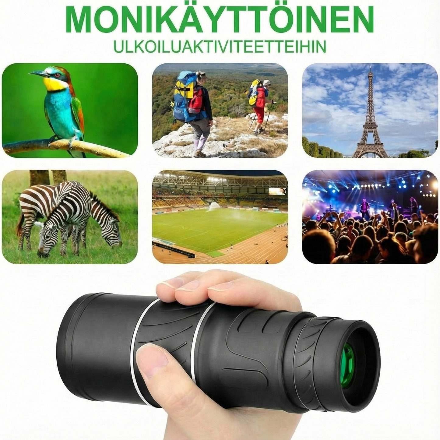 16x52 Monokulaarinen kaksoisoptinen zoom-teleskooppi
