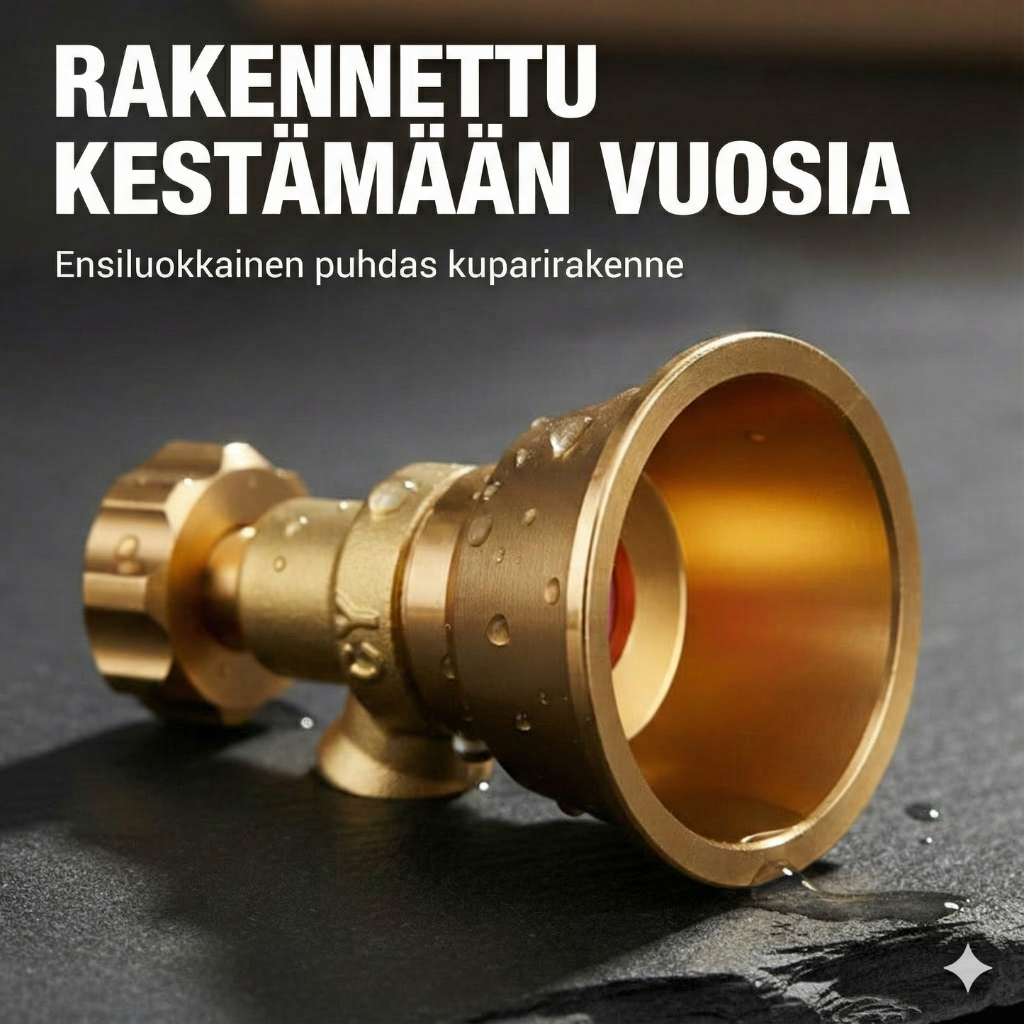 Säädettävä messinkisuutin maatalousruiskulle