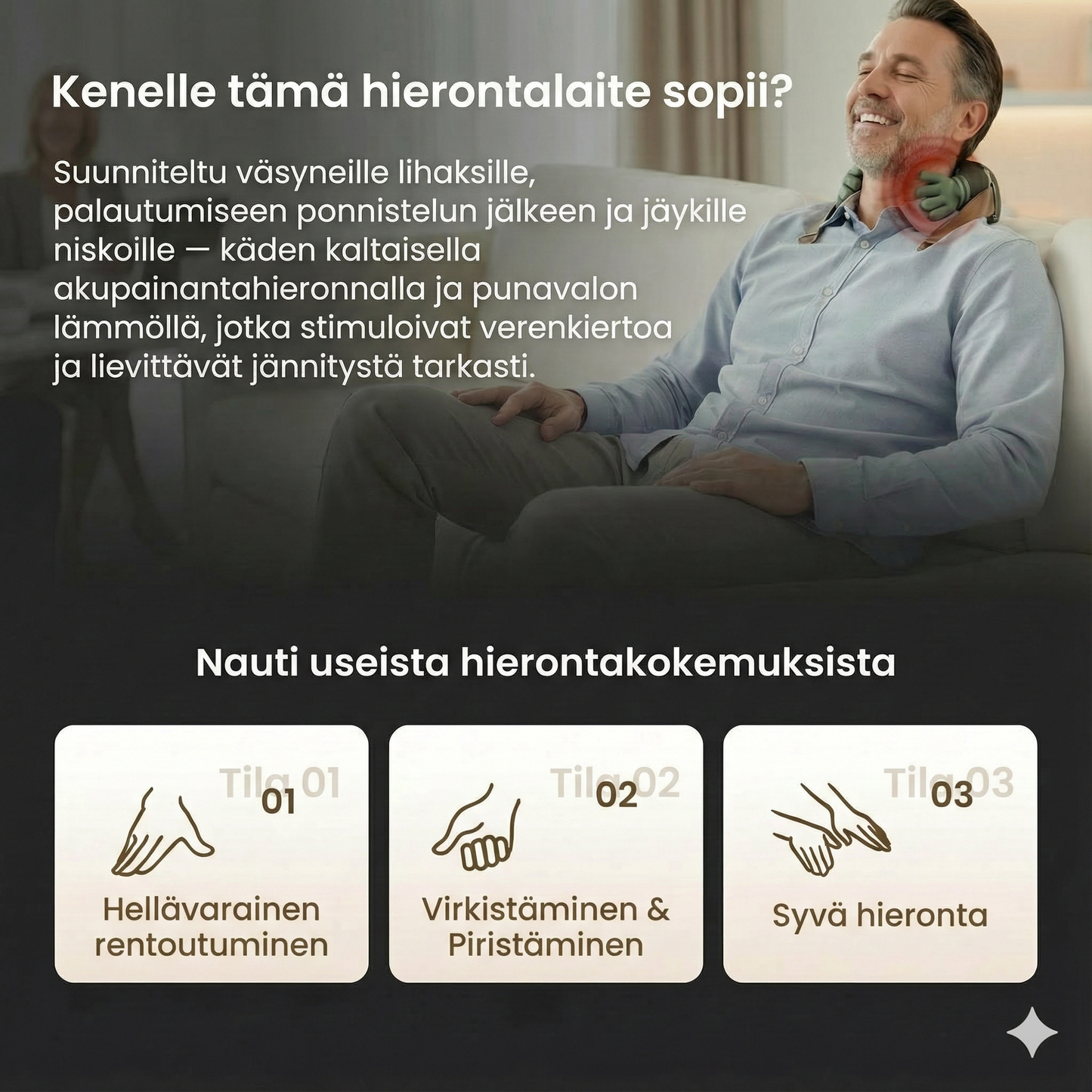 Paras kannettava niskahierontalaite – 3 kertaa enemmän rentoutumista!