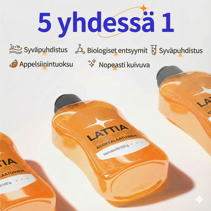 Tiivistetty lattianpuhdistusaine: 99,9 % antibakteerinen ja antaa välittömän kiillon