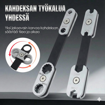 Monitoiminen säädettävä jakoavain autoille