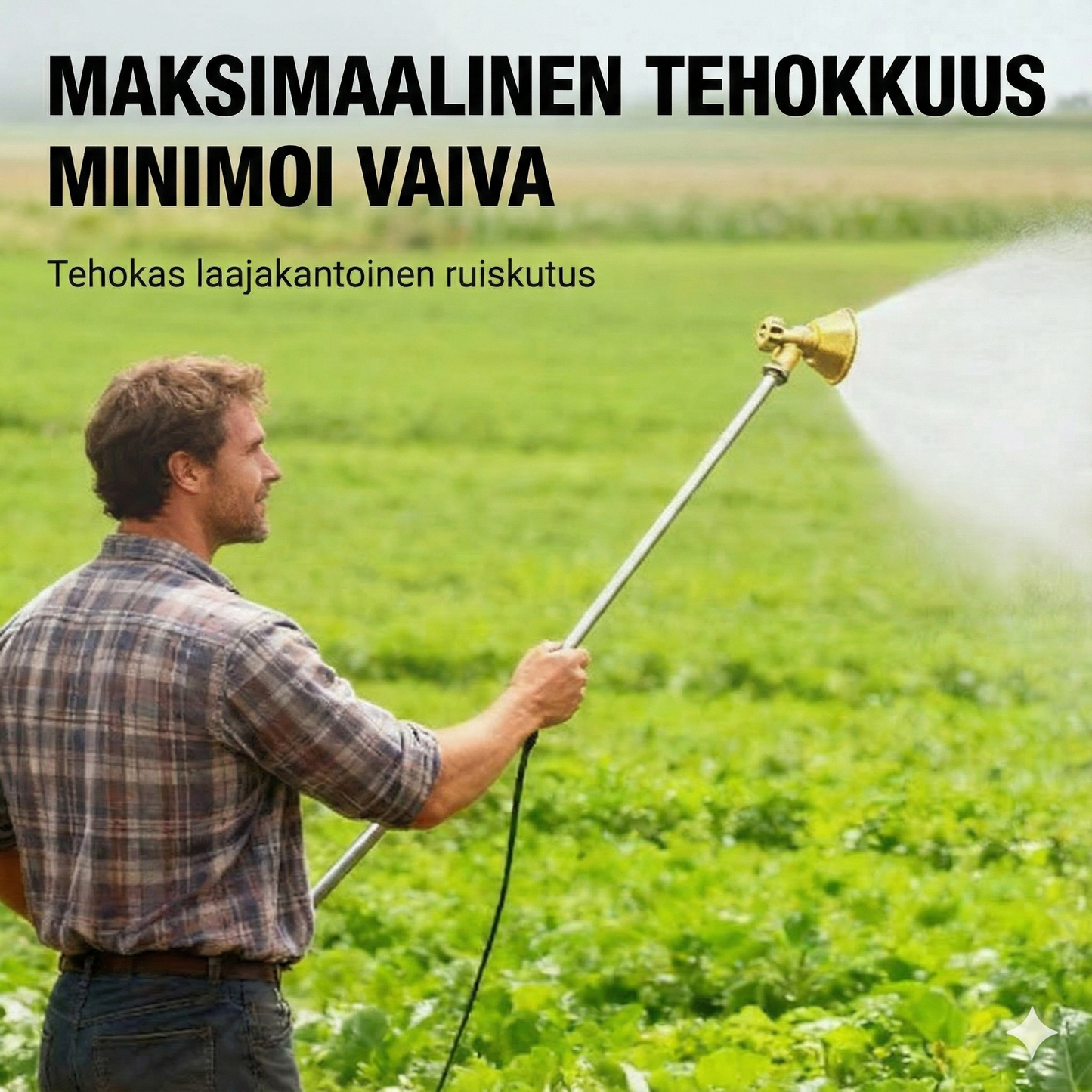 Säädettävä messinkisuutin maatalousruiskulle