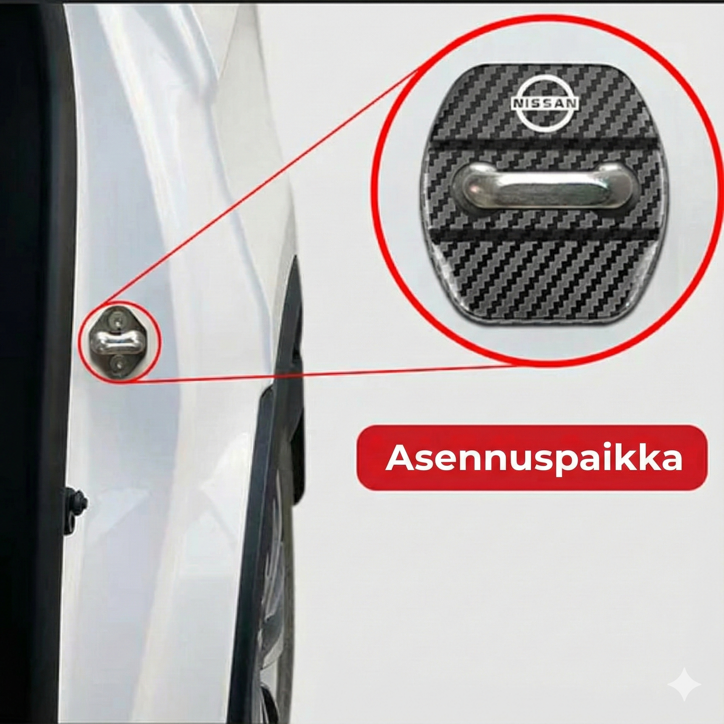 Auton oven salvan metalliset suojat (4 kpl)