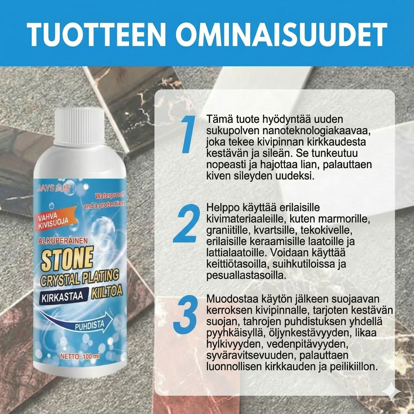 Kiven korroosionestoaine – Poistaa ruosteen ja tahrat turvallisesti