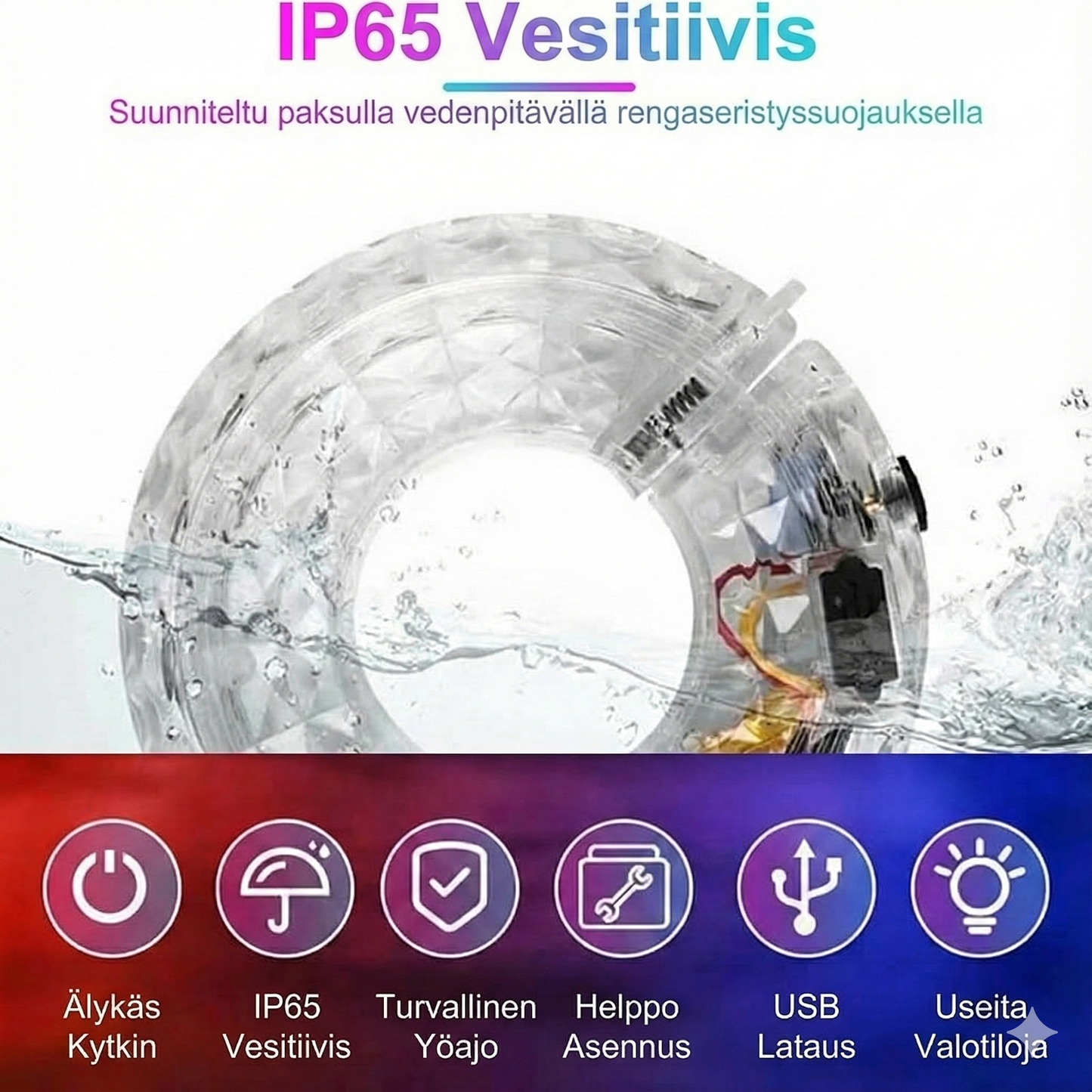 LED-pyörännavan valaistus yöajoon