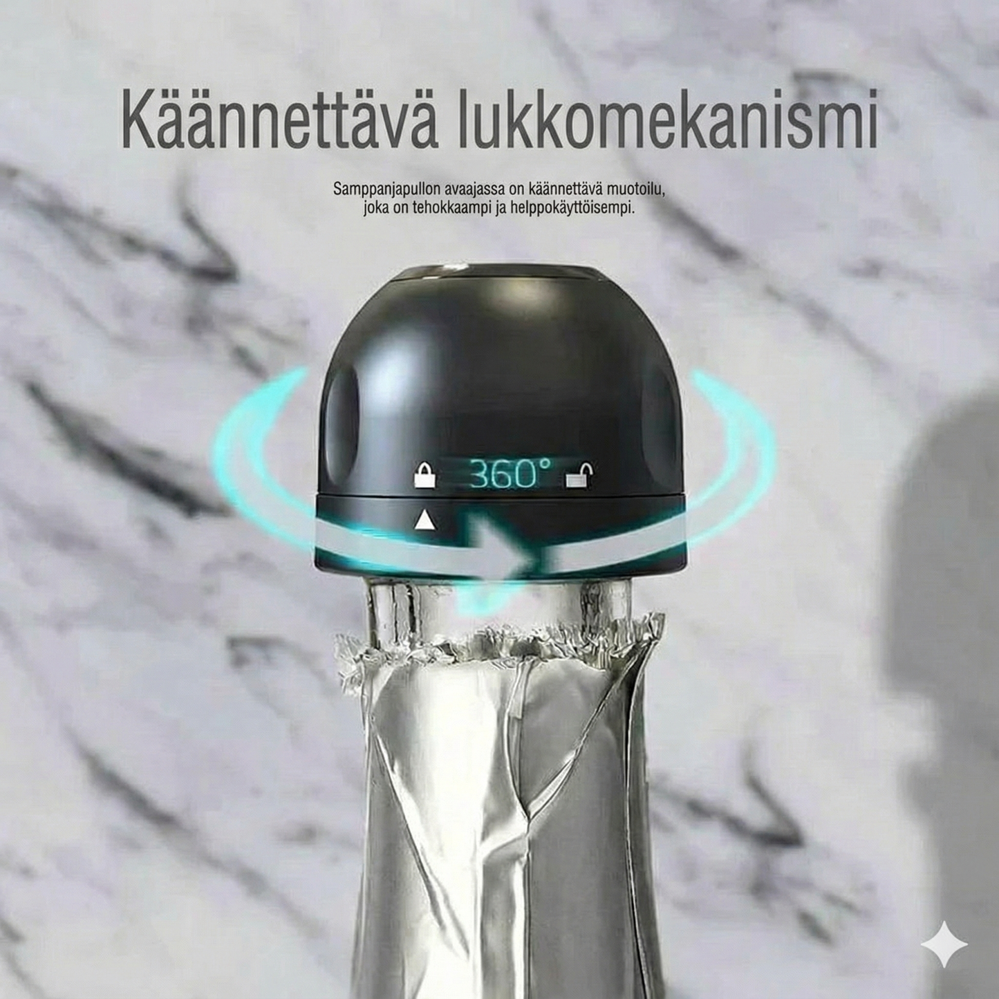 Silikonitiiviste viini-/samppanjapulloille