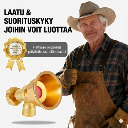 Säädettävä messinkisuutin maatalousruiskulle