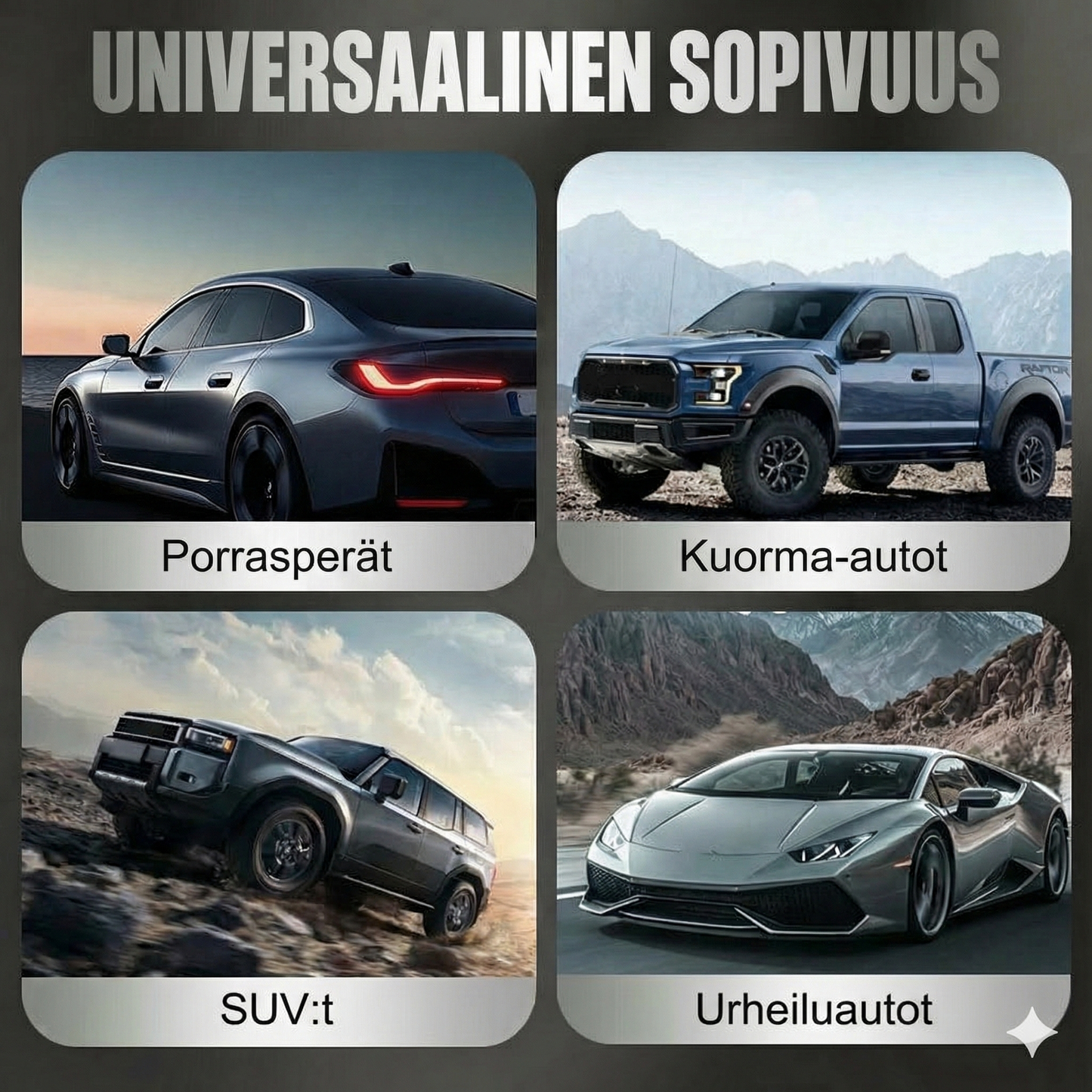 Aurinkokäyttöinen auton turvavalo (2 kpl)