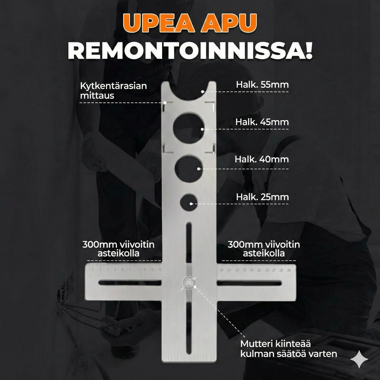 Täysin kulmassa säädettävä poraustyökalu