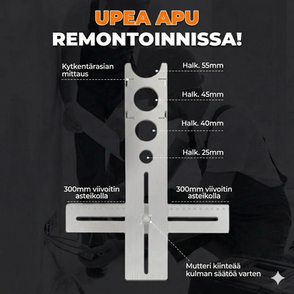 Täysin kulmassa säädettävä poraustyökalu